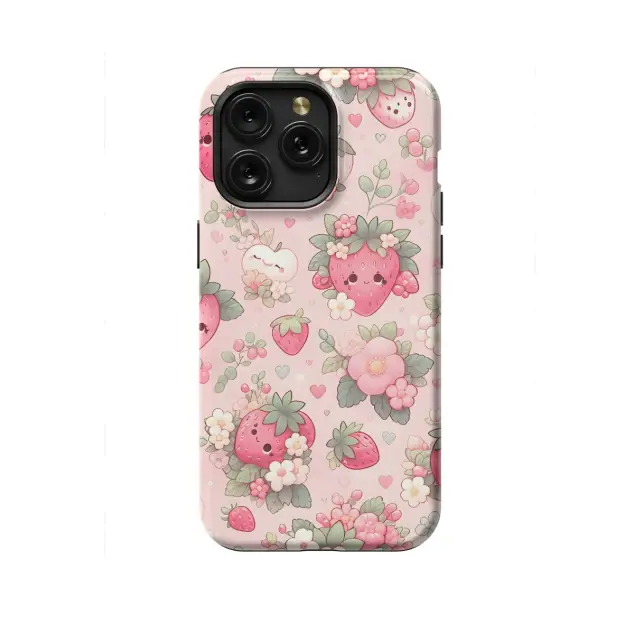 Xiaomi Redmi Note 13 Pro Plus Watercolor Kawaii Strawberries Flower Phone Case