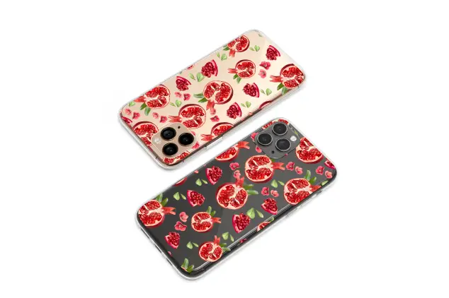 Xiaomi Redmi Note 14 Pro Plus Clear Clear Pomegranate Glitch Art Floral Fruit Pattern S S Phone Case