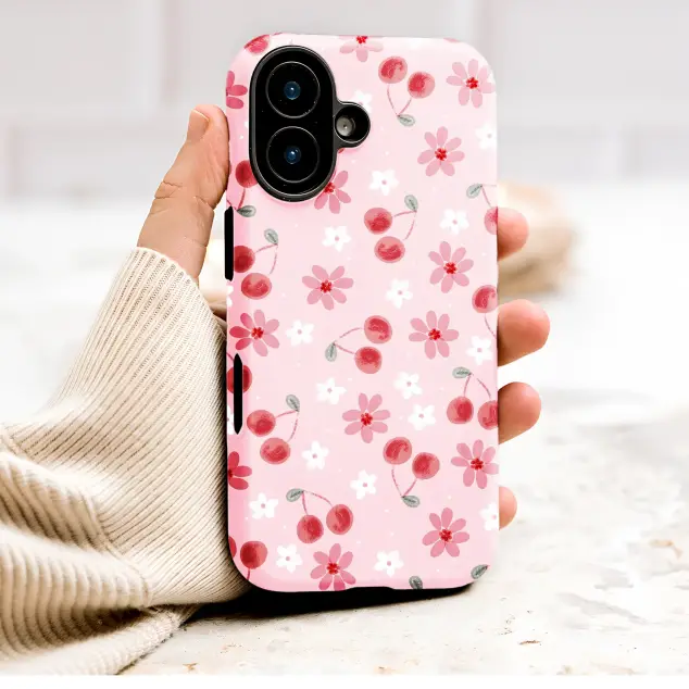 Xiaomi Redmi Note 14 Pro Plus Coquette Cherry Floral Pattern Pink Fruit Design S S Phone Case