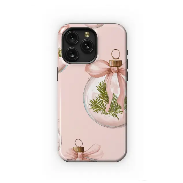 Xiaomi Redmi Note 14 Pro Plus Pink Christmas Ornament Pine Bow Pattern Mini S S Phone Case