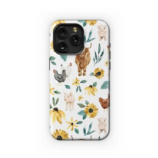 Xiaomi Redmi Note 14 Pro Plus Seamless Animal Chicken Pig Bull Sunflower Phone Case