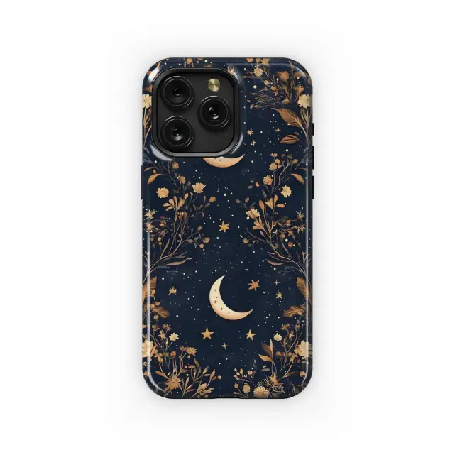 Xiaomi Redmi Note 14 Pro Celestial Midnight Garden Golden Floral Art Phone Case