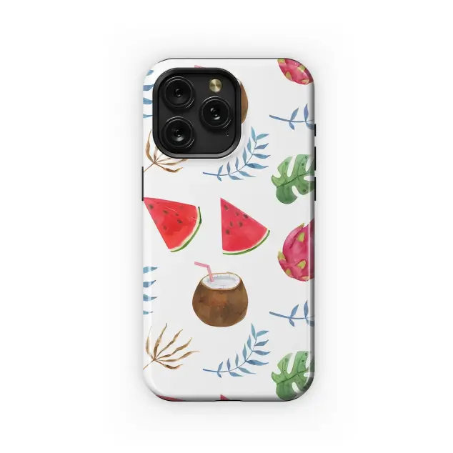 Xiaomi Redmi Note 14 Pro Tropical Summer Fruits And Leaves Phone Case