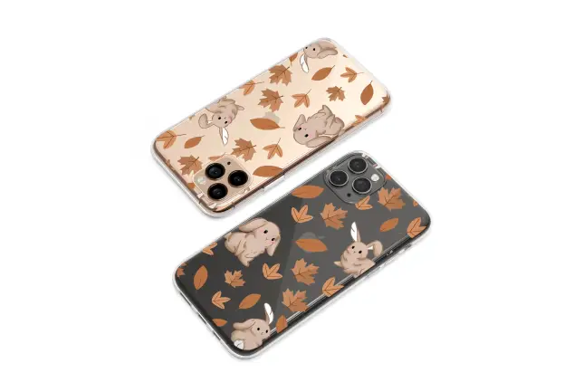 Xiaomi Redmi Note 9 4G Clear Whimsical Autumn Bunny Forest Frolic Phone Case