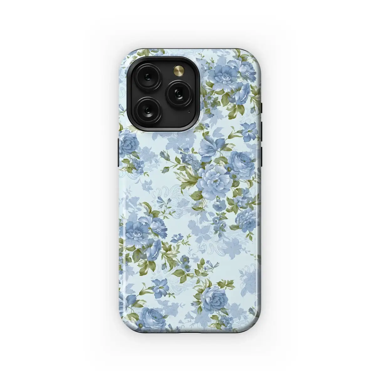 Xiaomi Redmi Note 9 4G Vintage Blue Floral Pattern Phone Case - Image 1