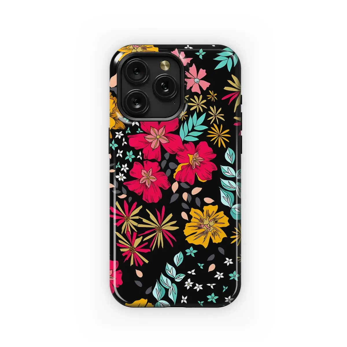 Abstract Floral Multiprint Black Phone Case iPhone Samsung Cover Pixel 3183 - Image 1