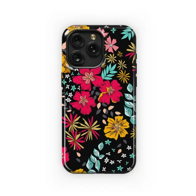 Abstract Floral Multiprint Black Phone Case iPhone Samsung Cover Pixel 3183
