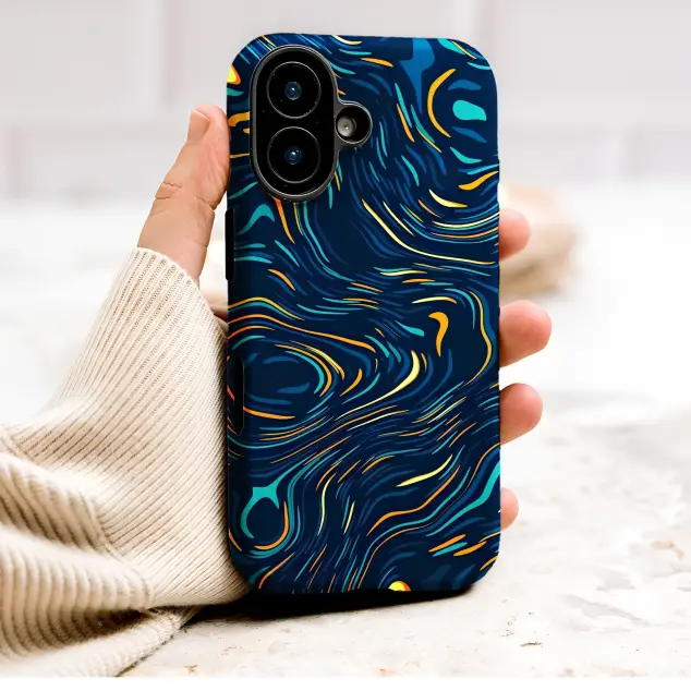 Abstract Liquid Art Colorful Wavy Lines Design Phone Case Cover for iPhone 17 Pro Max 16 15 Plus 14 13 Mini Samsung S26 S25 Pixel 10 9 10108