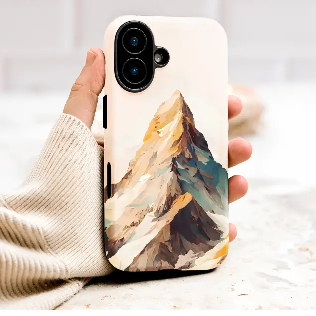 Abstract Mountain Peak Watercolor Landscape Art Phone Case Cover for iPhone 17 Pro Max 16 15 Plus 14 13 Mini Samsung S25 S24 Pixel 10 9 9012
