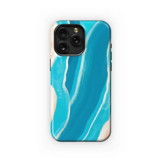 Abstract Painted Wave & Agate Phone Case iPhone Samsung Cover Pixel 3516