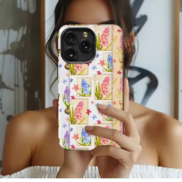 Abstract Pink Yellow Floral Print Phone Case iPhone Samsung Cover Pixel 5423 - Image 1