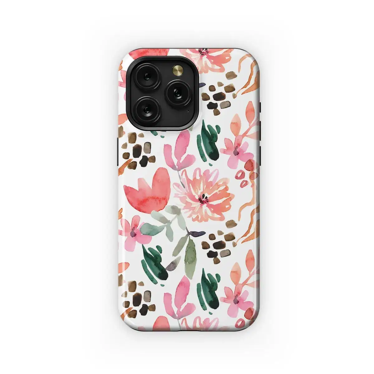 Abstract Watercolor Pink Coral Floral Pattern Phone Case iPhone Samsung Cover Pixel 5439 - Image 1