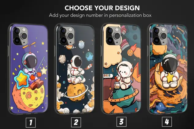 Aesthetic Astronaut Phone Case, Space Cartoon Phone Case, Cute Stars Planet Cover