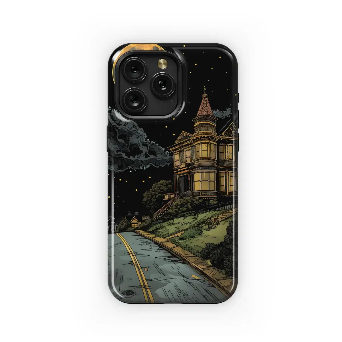 Aesthetic Whimsical Night Drawing Halloween Phone Case iPhone Samsung Cover Pixel 1805 - Image 1