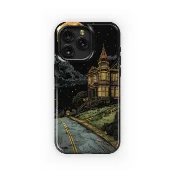 Aesthetic Whimsical Night Drawing Halloween Phone Case iPhone Samsung Cover Pixel 1805 - Image 1
