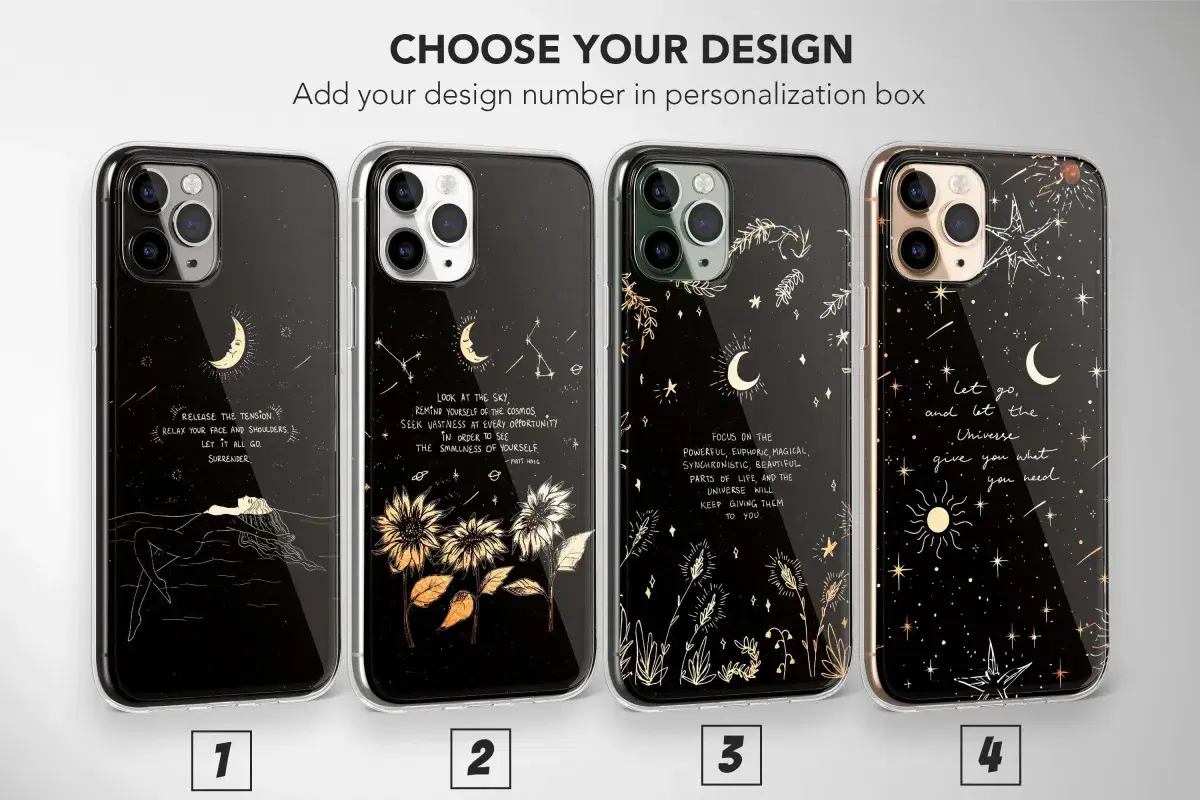 Affirmation Phone Case Celestial Quotes Minimalist Cover - Image 1