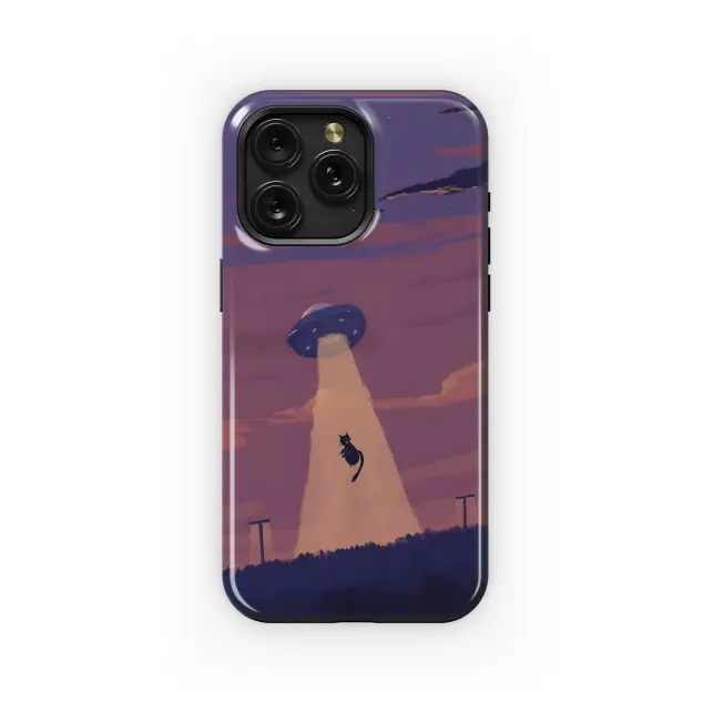 Alien Cat Abduction Phone Case iPhone Samsung Cover Pixel 4346
