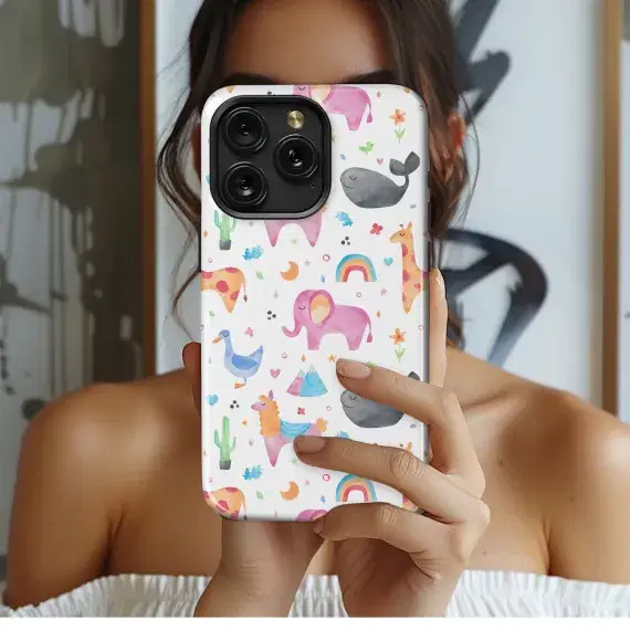 Animal Watercolor Kid Phone Case iPhone Samsung Cover Pixel 2669 - Image 1