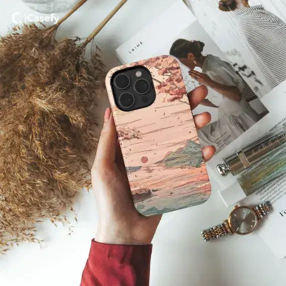 Anime Lofi Landscape River Phone Case iPhone Samsung Pixel & More - Image 1