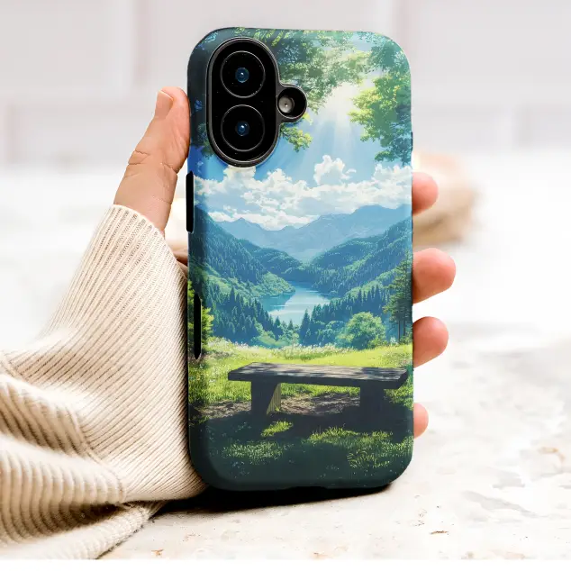 Anime Mountain Valley Scenic Landscape Art Phone Case Cover for iPhone 17 Pro Max 16 15 Plus 14 13 Mini Samsung S26 S25 Pixel 10 9 9651