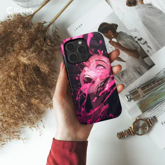 Anime Pink Girl Phone Case iPhone Samsung Cover Pixel 630 - Image 1