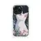 Anime White Cat in Flowers Phone Case iPhone Samsung Cover Pixel 3624 - Image 1