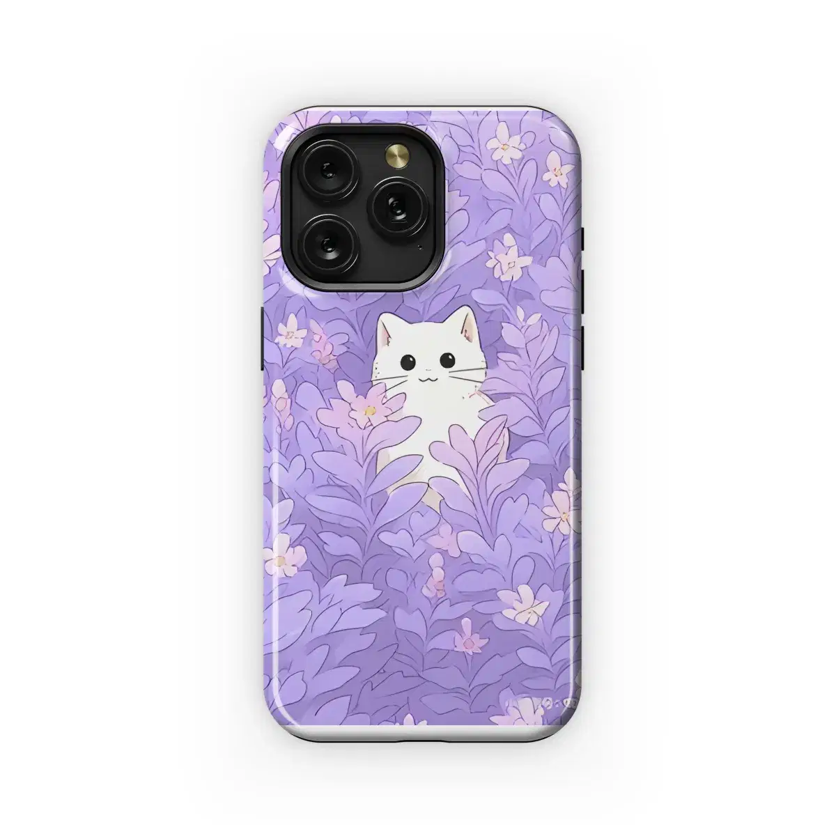 Anime White Cat Lavanda Phone Case iPhone Samsung Cover Pixel 1808 - Image 1