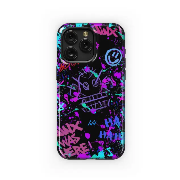 Arcane Neon Graffiti Skull Phone Case iPhone Samsung Cover Pixel 4055