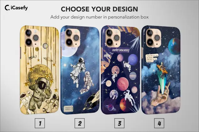 Astronaut Phone Case Universe Funny Blue Space Moon Planets Cover