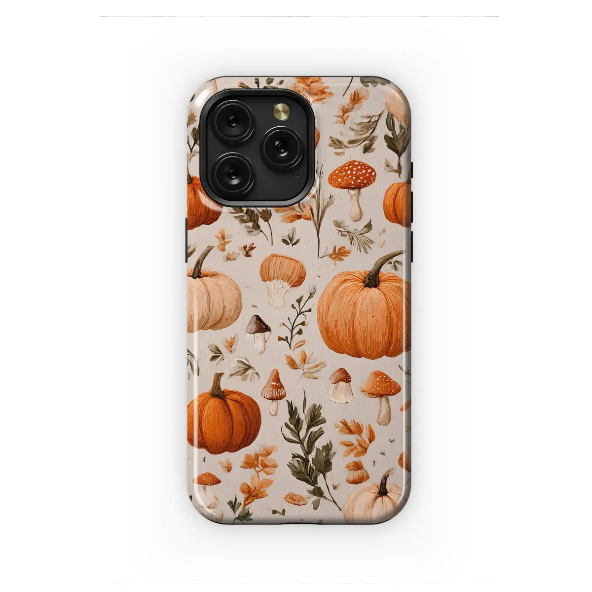 Autumn Botanical Pumpkin Mushroom Pattern Phone Case Cover for iPhone 17 Pro Max 16 15 Plus 14 13 Mini Samsung S25 S24 Pixel 10 9 8222 - Image 1