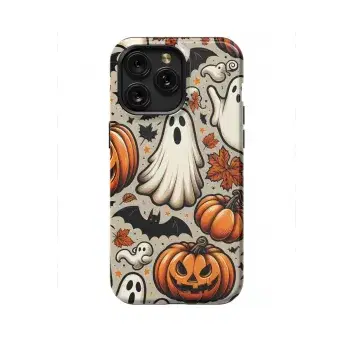 Autumn Halloween Pumpkin Ghost Bat Phone Case iPhone Samsung Cover Pixel 1678 - Image 1