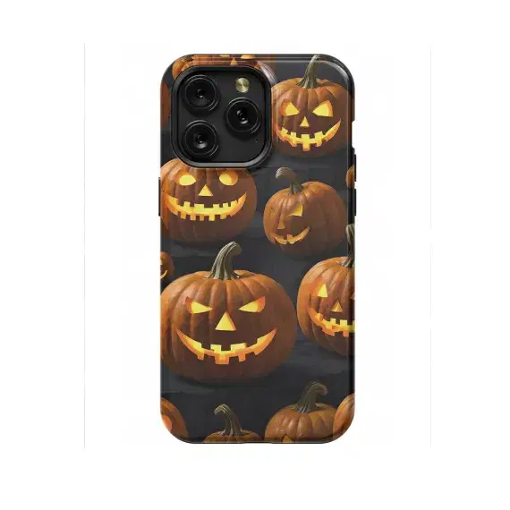 Autumn Halloween Spooky Engraved Head Pumpkin Phone Case iPhone Samsung Cover Pixel 1081 - Image 1