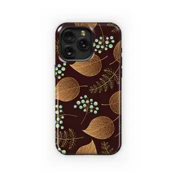Autumn Leaves Gold Phone Case iPhone Samsung Cover Pixel 3787 - Image 1