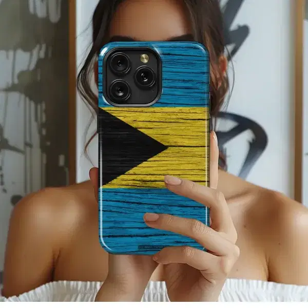 Bahamas Flag Woodgrain Design
 Phone Case iPhone Samsung Cover Pixel 5730 - Image 1