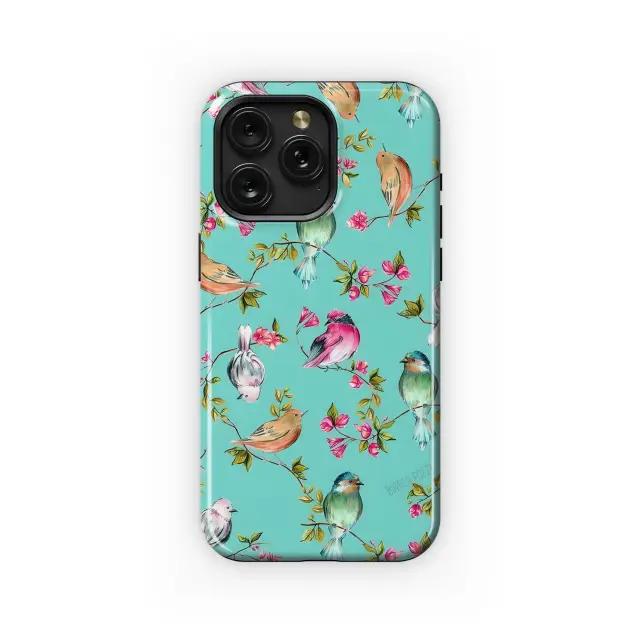 Birds & Blossoms Teal
 Phone Case iPhone Samsung Cover Pixel 5488