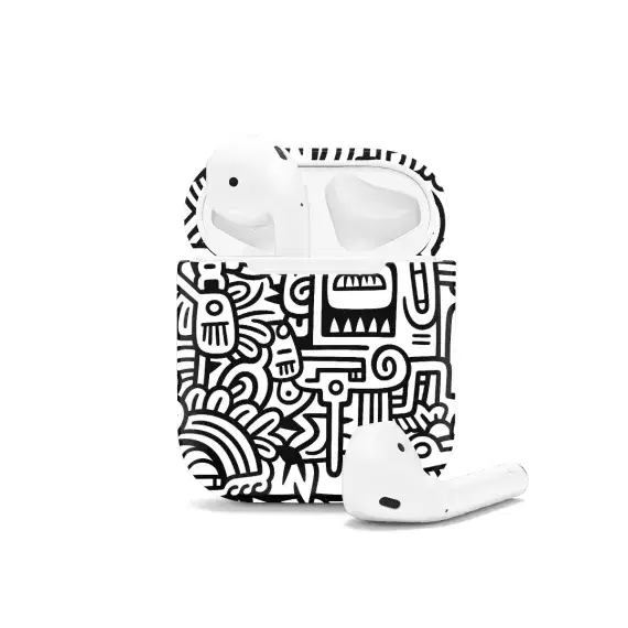 Black and White Noodle AirPods Case AirPods Pro AirPods Pro 2 AirPods 3 AirPods 2 Glossy 1450 - Image 1