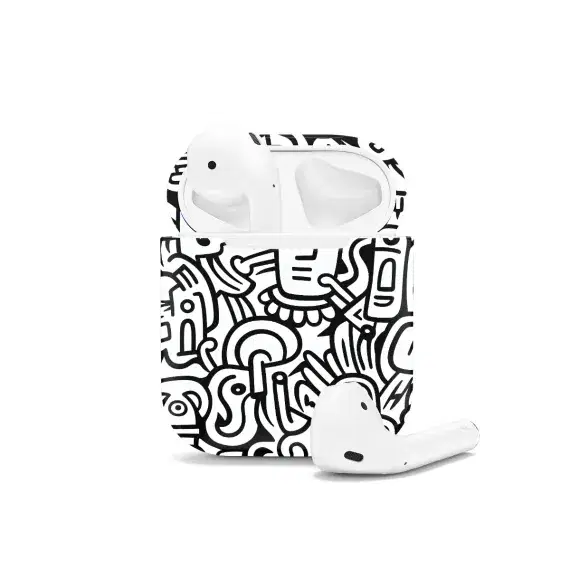 Black and White Noodle AirPods Case AirPods Pro AirPods Pro 2 AirPods 3 AirPods 2 Glossy 1451 - Image 1
