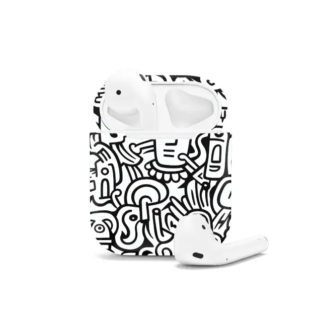 Black and White Noodle AirPods Case AirPods Pro AirPods Pro 2 AirPods 3 AirPods 2 Glossy 1451