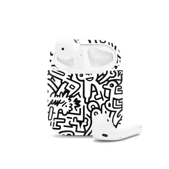Black and White Noodle AirPods Case AirPods Pro AirPods Pro 2 AirPods 3 AirPods 2 Glossy 1452 - Image 1