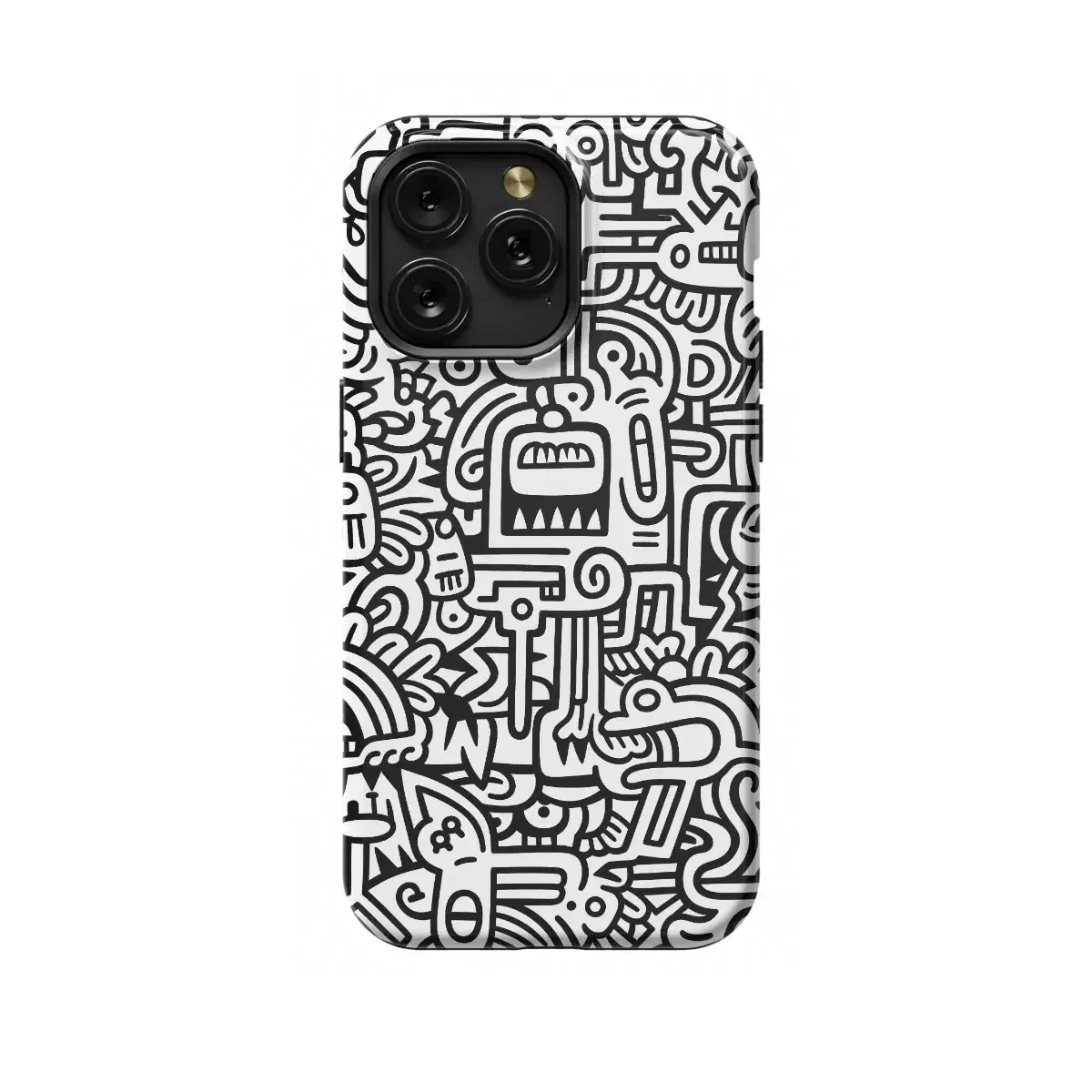 Black and White Noodle Phone Case iPhone Samsung Cover Pixel 1450 - Image 1