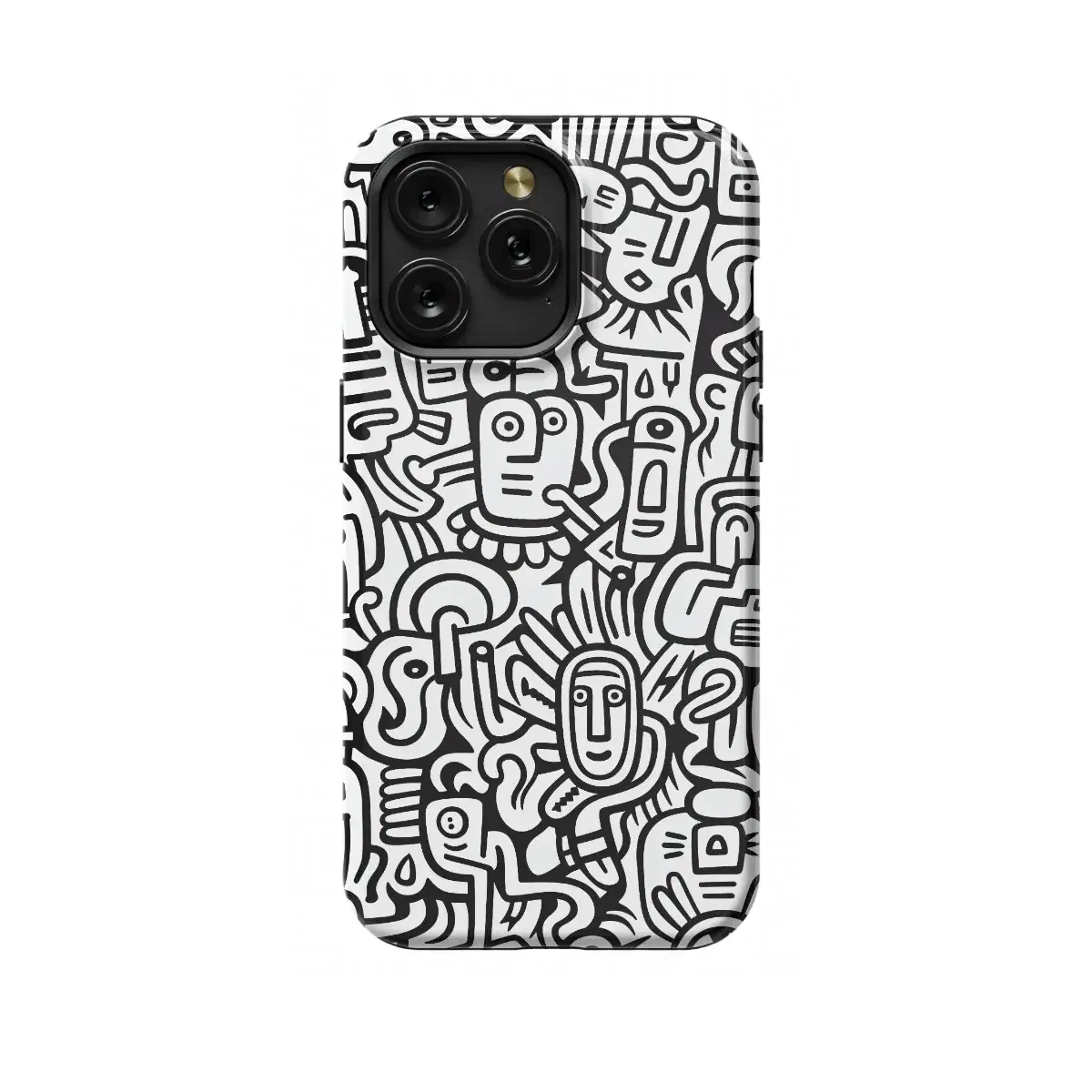 Black and White Noodle Phone Case iPhone Samsung Cover Pixel 1451 - Image 1