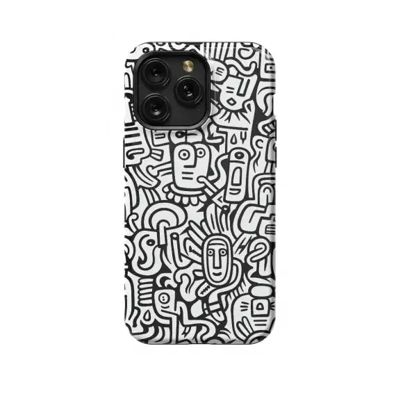Black and White Noodle Phone Case iPhone Samsung Cover Pixel 1451 - Image 1