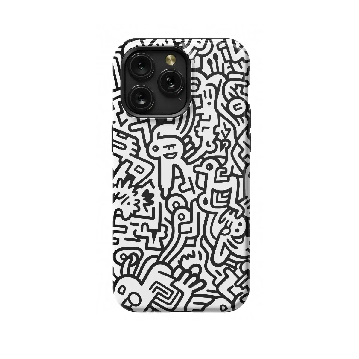 Black and White Noodle Phone Case iPhone Samsung Cover Pixel 1452 - Image 1