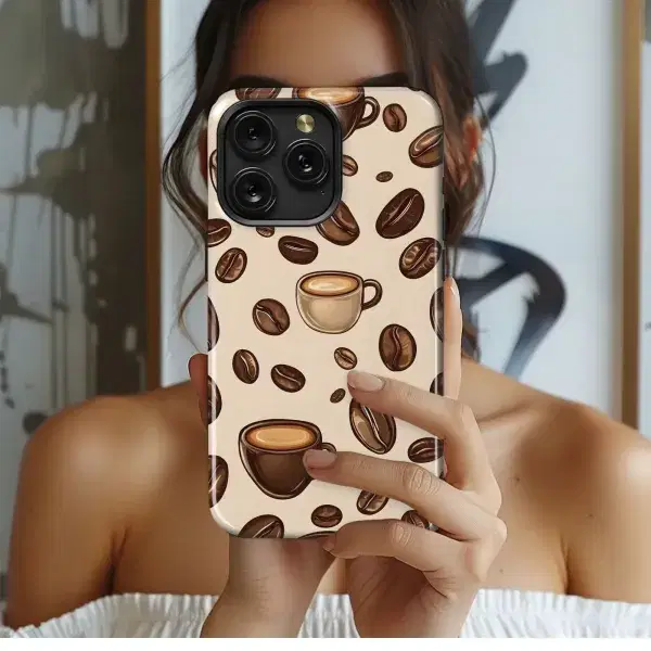 Black Cat Elegant Scroll Pattern Phone Case iPhone Samsung Cover Pixel 5336 - Image 1