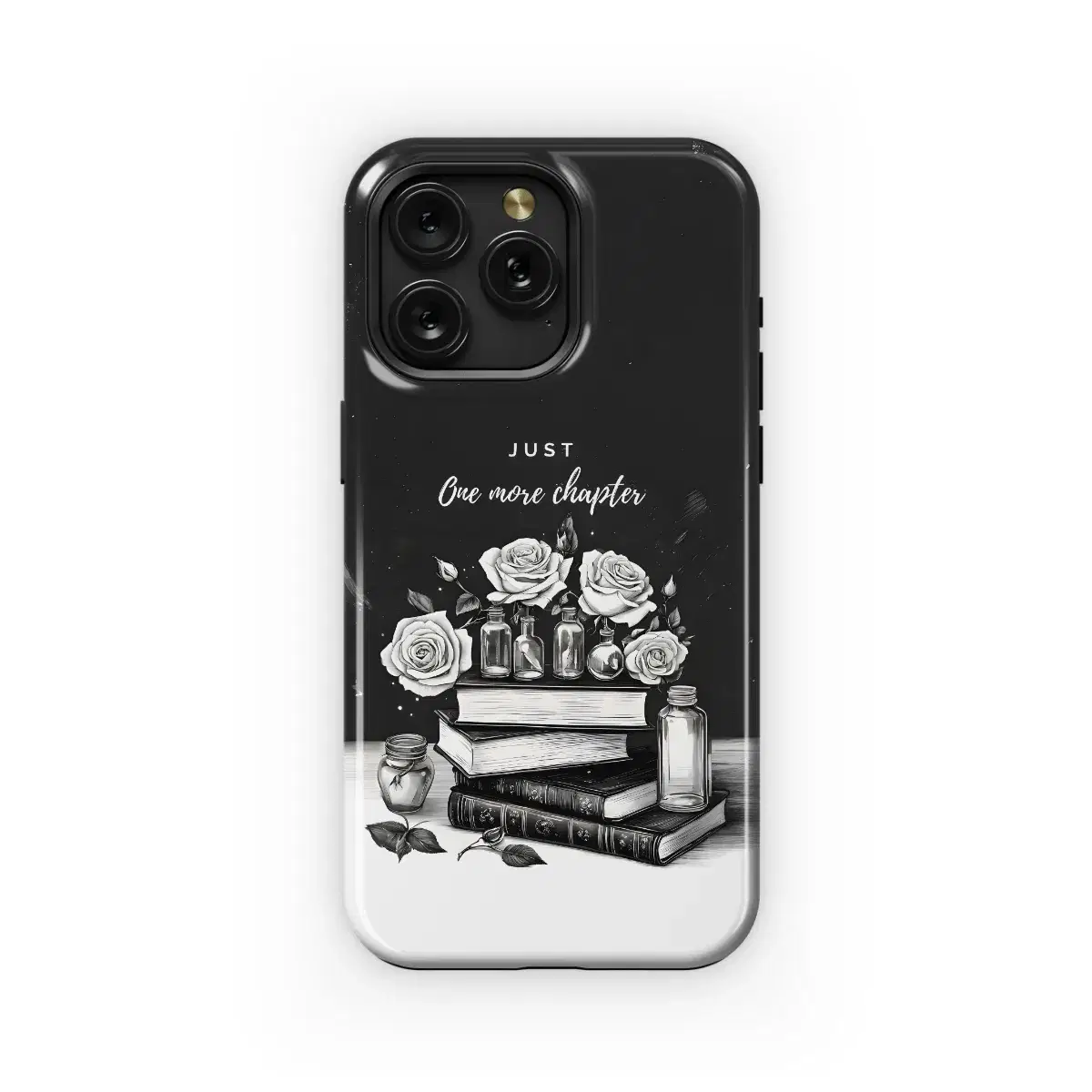 Black Rose Book Phone Case iPhone Samsung Cover Pixel 1725 - Image 1