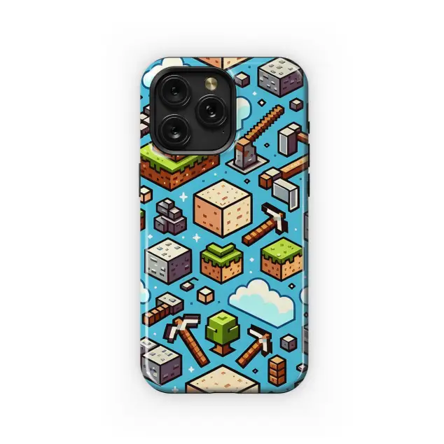 Blocks Pickaxe Phone Case iPhone Samsung Cover Pixel 2798