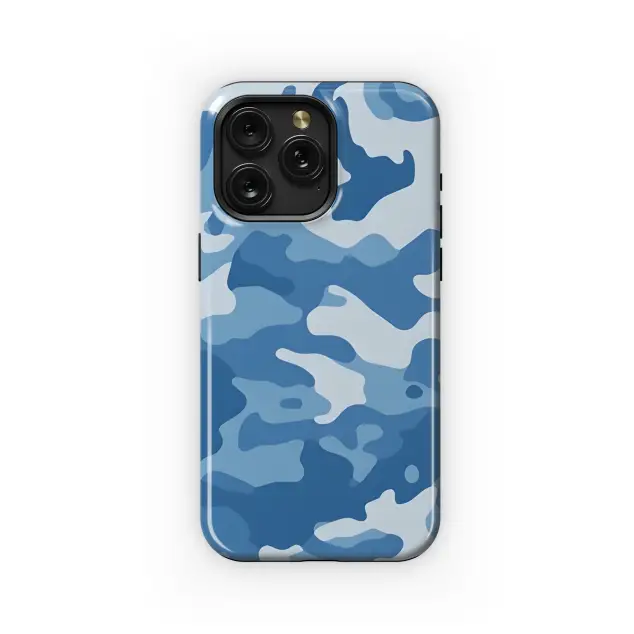 Blue Army Camo Phone Case iPhone Samsung Cover Pixel 2449