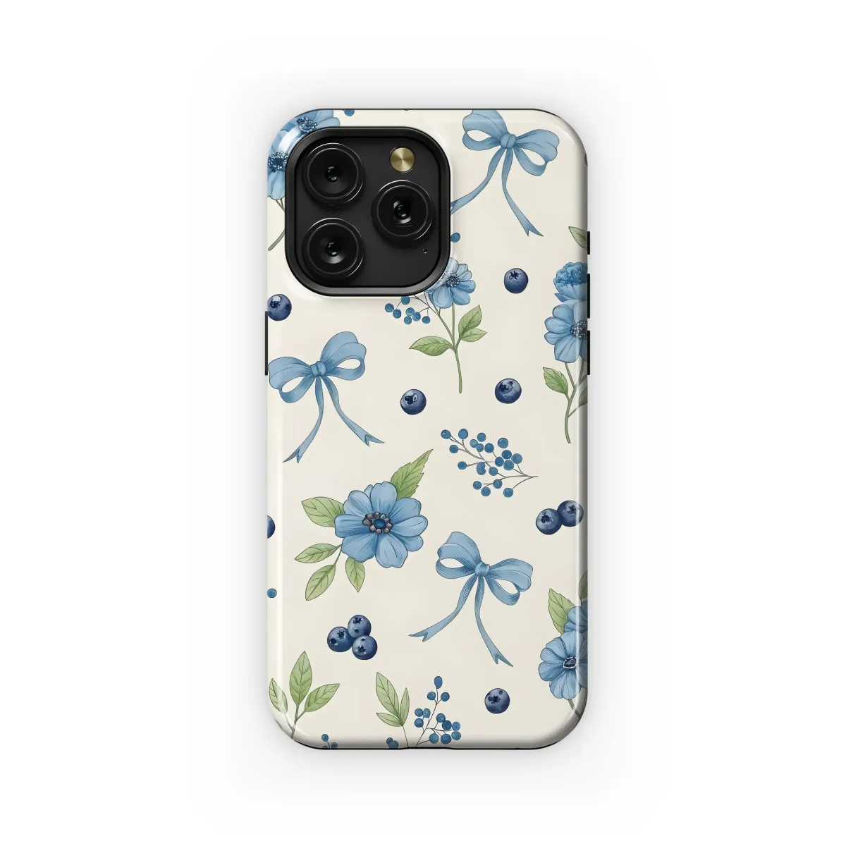 Blue Blooms and Bows Phone Case iPhone Samsung Cover Pixel 5776 - Image 1