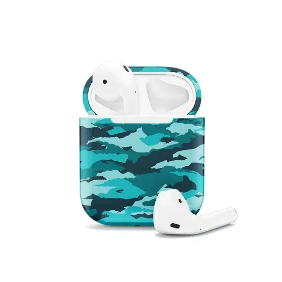 Blue Camouflage Patterns Seamless AirPods Case AirPods Pro AirPods Pro 2 AirPods 3 AirPods 2 Glossy 2203 - Image 1
