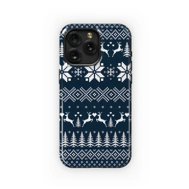 Blue Christmas Ethnic Pattern Phone Case iPhone Samsung Cover Pixel 2162